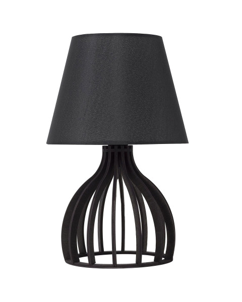 Lampa stołowa drewniana 36cm czarna