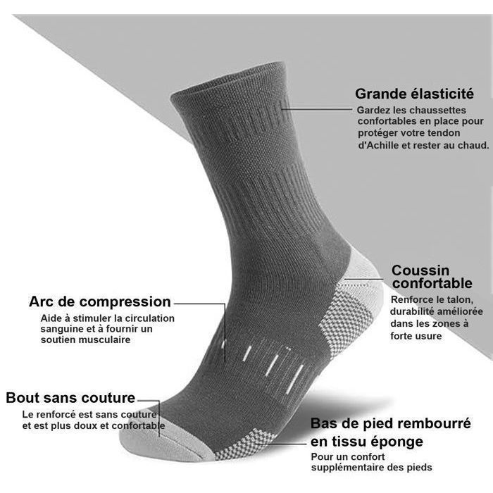 Men's Socks Sizes 43-46 and 39-42, Men's Winter Sport Socks, Men's Knee-High Socks, 6 Pairs