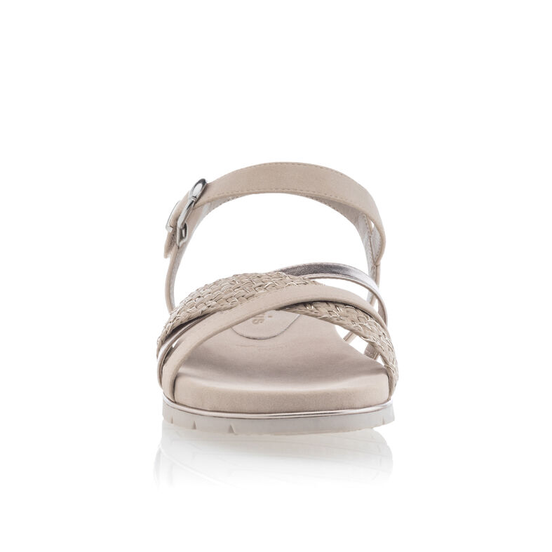 Beige sandaler / skor med öppen tå för kvinnor
