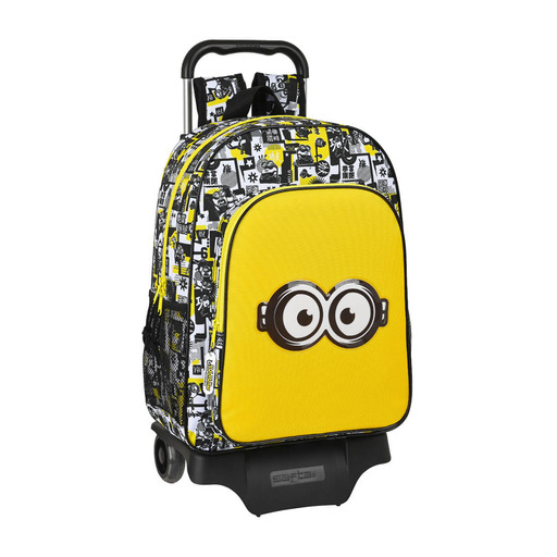  Safta Minions 905 Schulrucksack mit Trolley, 330 x 140 x 420 mm, Weiß/Schwarz/Gelb