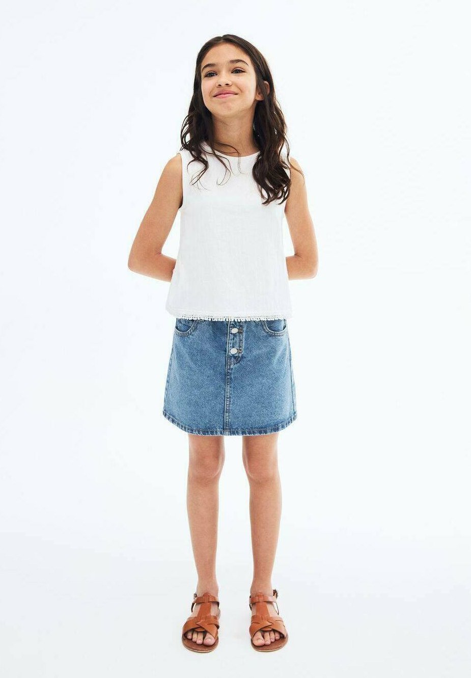 Mango Kids BAMBINA/RAGAZZA - Gonna a trapezio - blu