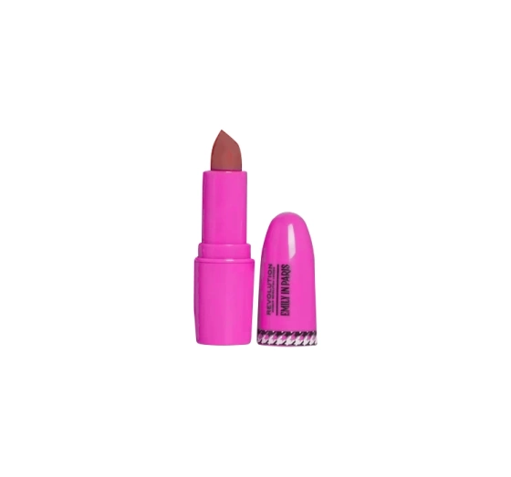 Makeup Revolution x Emily in Paris matowa pomadka do ust Chicago Pink Nude 3g