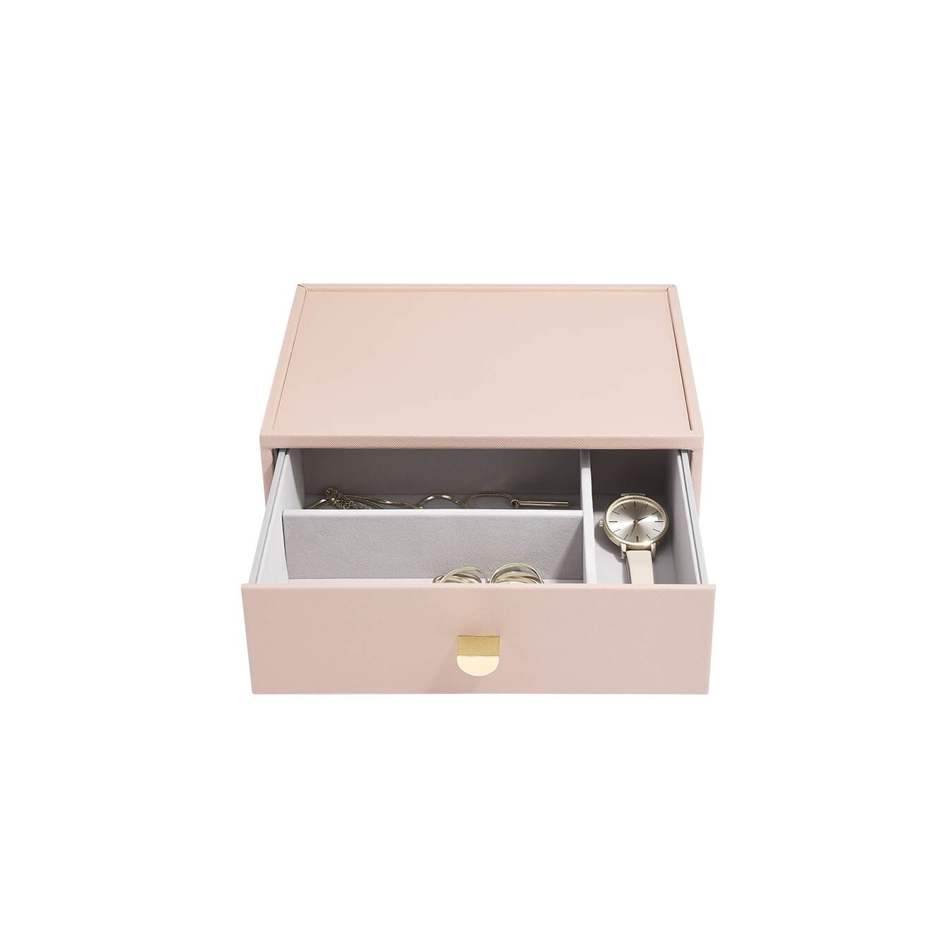 Sac de rangement classique Stackers avec tiroir profond pour accessoires – Rose