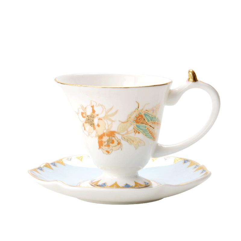 Luxury Portable Ceramic Coffee Cup European Bone China Simple Tea Cup and Saucer Creative Tazas De Ceramica Home Decor OO50BD