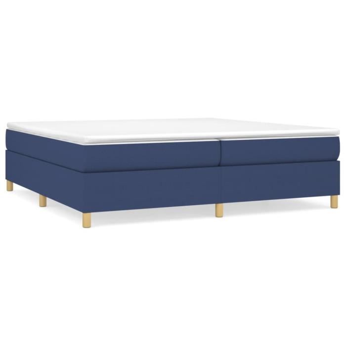 Base letto a molle AKOZON - 200x200 cm - Tessuto resistente - Gambe robuste - Doghe in compensato