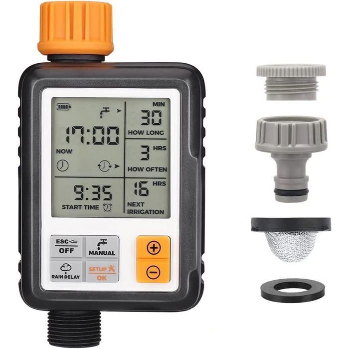 Programmateur Arrosage Automatique Minuteur Arrosage Goutte à Goutte, Imperméable et Utilisé à l'extérieur, Modes Multiples