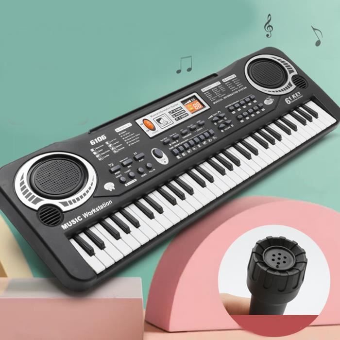 Piano de teclado infantil - VVIKIZY - Modelo educativo - 61 teclas - Multifuncional - Leve e portátil