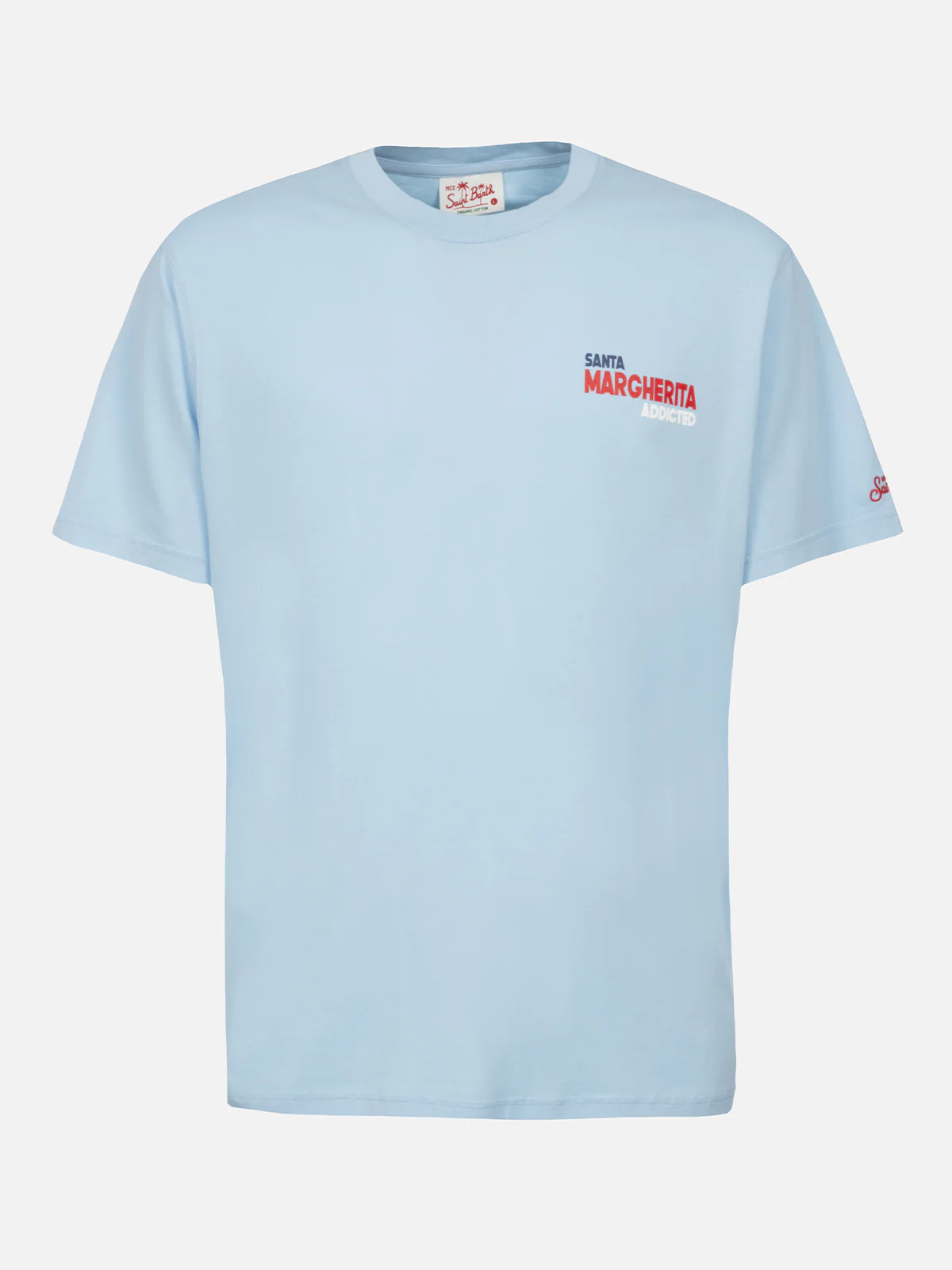 Heren katoenen T-shirt met print van een ansichtkaart van Santa Margheri