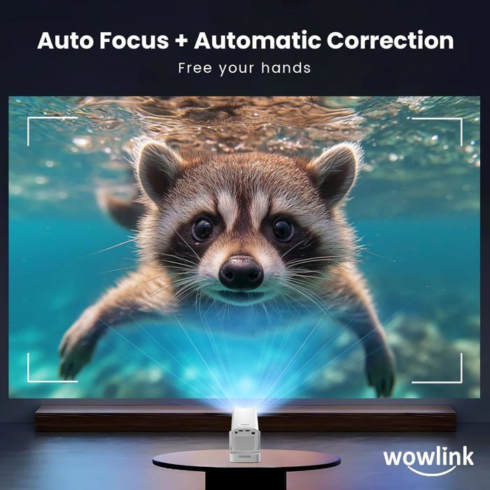 Vidéoprojecteur 2026[Auto Focus & 1080P Natif & Apps Intégréess] Rétroprojecteur 4K Auto Correction Wifi 6 Bt 5.4 Mini Proj[XV60]