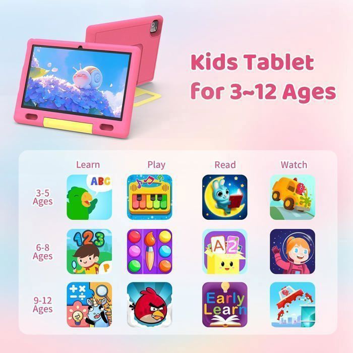 Tablette enfant - KOTSREN - 10.1'' Octa Core - 20Go RAM - 128Go ROM - Android 15