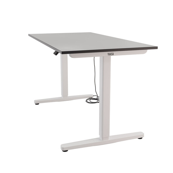 Elektricky výškově nastavitelný stůl Desk Basic, stříbrnobílý