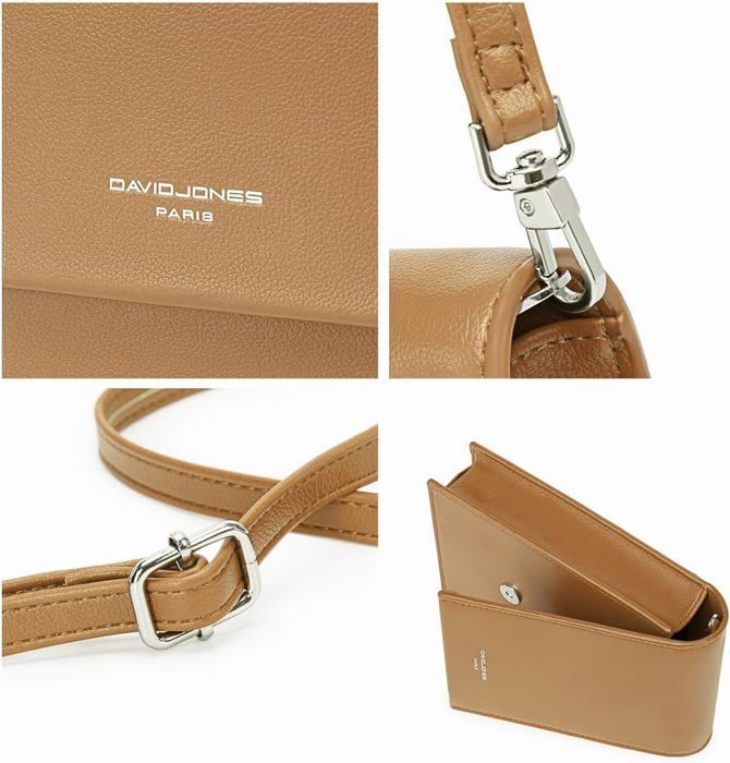 David Jones - Bolsa Transversal Feminina para Celular - Mini Bolsa de Ombro em Couro Sintético PU -