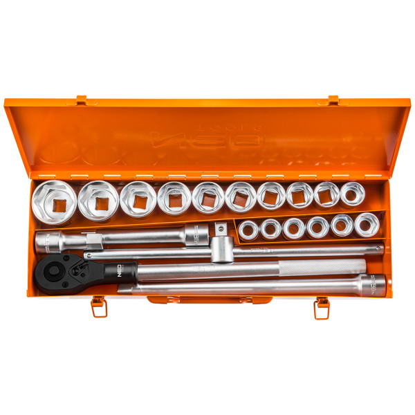 Klucze nasadowe 3/4”, 21szt. NEO 08-061