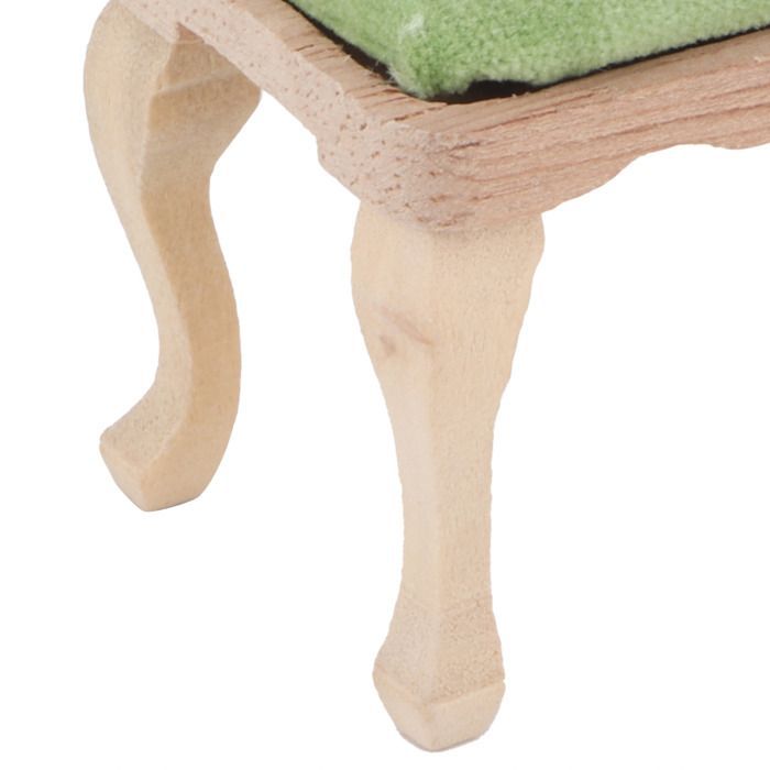 Taburete para casa de muñecas con cojín, simulación de mueble en miniatura, silla, modelo de mueble, escala 1/12