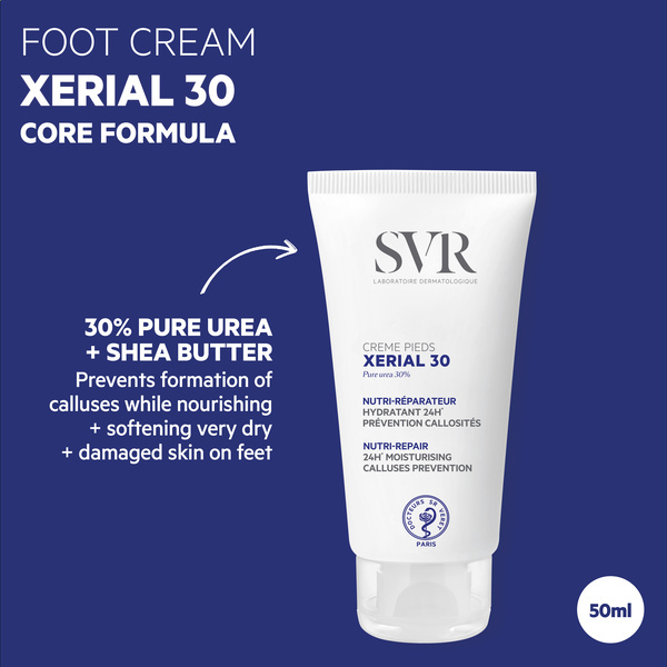 SVR XERIAL 30 Reine Harnstoff-Fußpflegecreme 50 ml