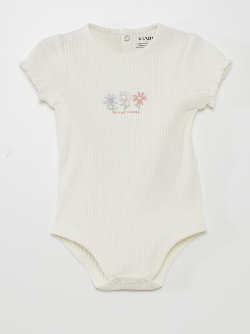 Bodysuit met korte mouwen - WIT