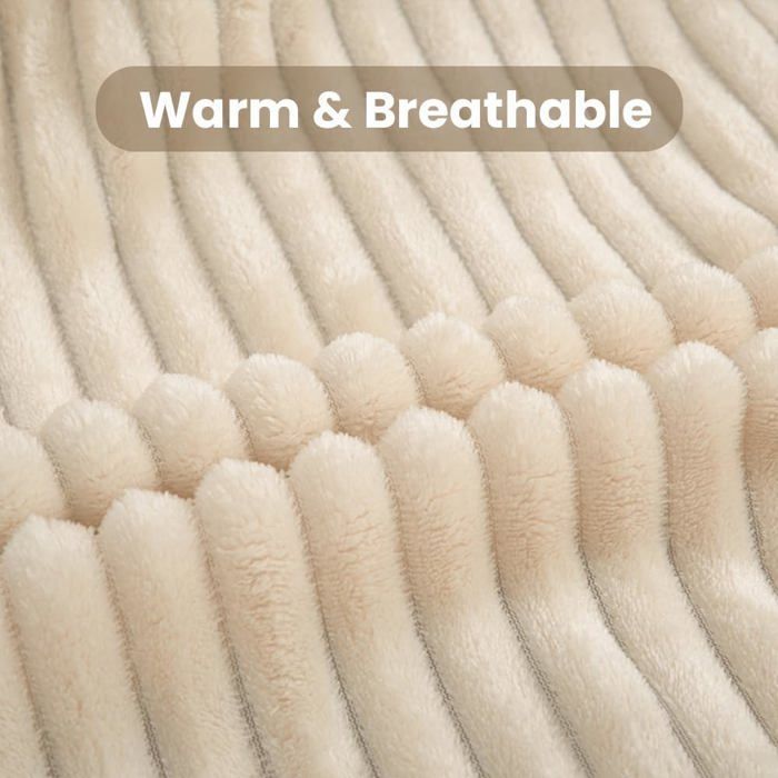 Manta de franela suave de forro polar para sofá, dormitorio, cama, sillón, 70x100cm, beige