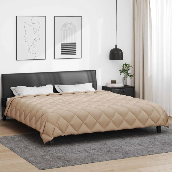 Edredón de invierno de microfibra VIDAXL color topo, 240 x 260 cm - Relleno de poliéster Oeko-Tex