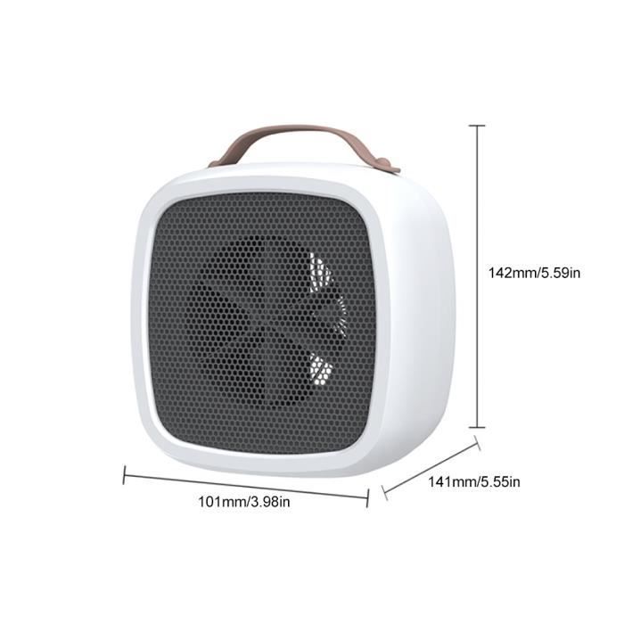 Calefactor auxiliar - MOOHOP - Calefactor con ventilador de 500 W - Compacto - Seguro - 14 x 14 x 10 cm
