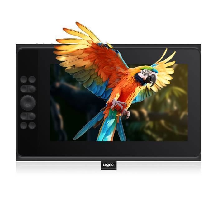 Tablette Graphique avec Ecran UGEE UE12 Plus 11,9 Pouces, Gamme de Couleurs 147%sRGB, Moniteur dessin avec 1 Roulette et 8 Touches