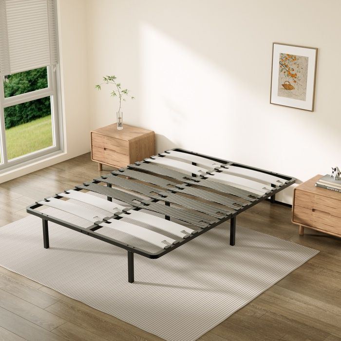 Base de cama y colchón de espuma viscoelástica, 160x200x17 cm, requiere montaje.