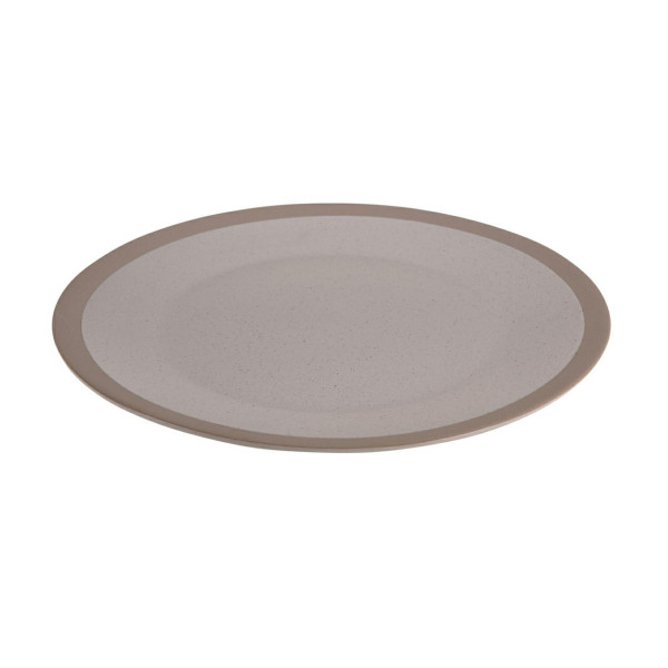 Talerz obiadowy z Kamionki beżowy 26,5cm Boho Beżowy