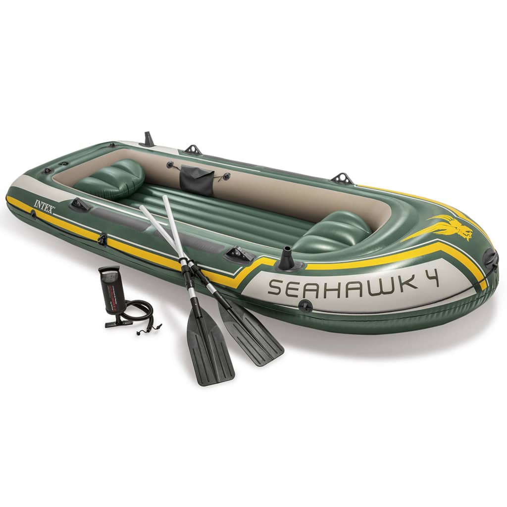 Intex Seahawk 4 Inflatable Boat Set with Oars and Pump