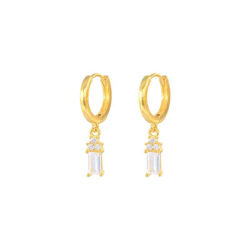 Aide 925 Sterling Silver Hoop Earrings – Joyero Collection – Crystal Zircon Huggie Earrings for Women – Luxury Jewelry & Gifts