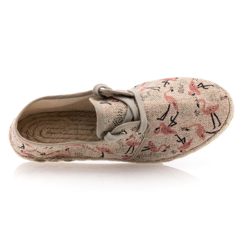 Moteriškos smėlio spalvos espadrilės su virvės padais