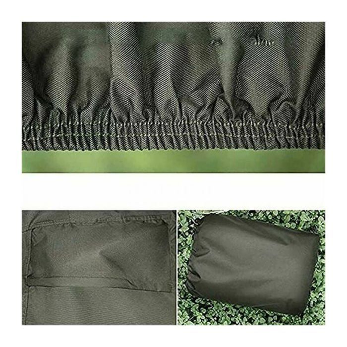 Housse de tondeuse autoportée 177x110x110cm imperméable robuste durable anti-UV, pour tracteur jardin intérieur/extérieur vert