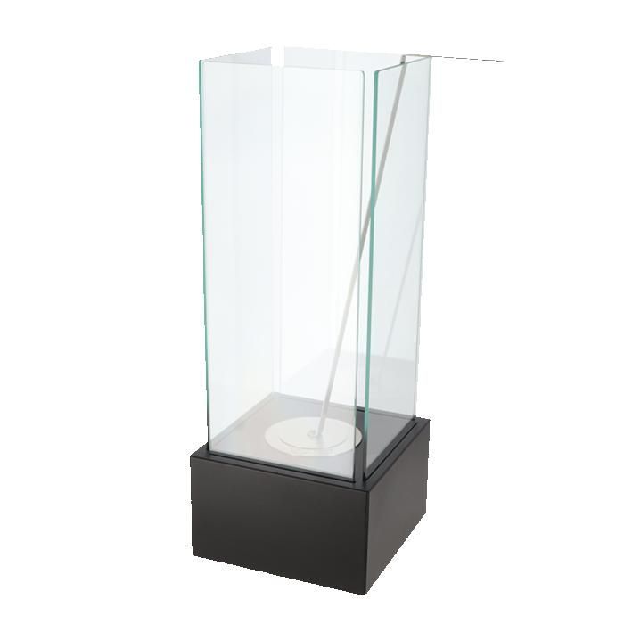 Brasero - FANCY FLAMES - Cheminée de table au bioéthanol - Noir - 25x25x65 cm - Écologique