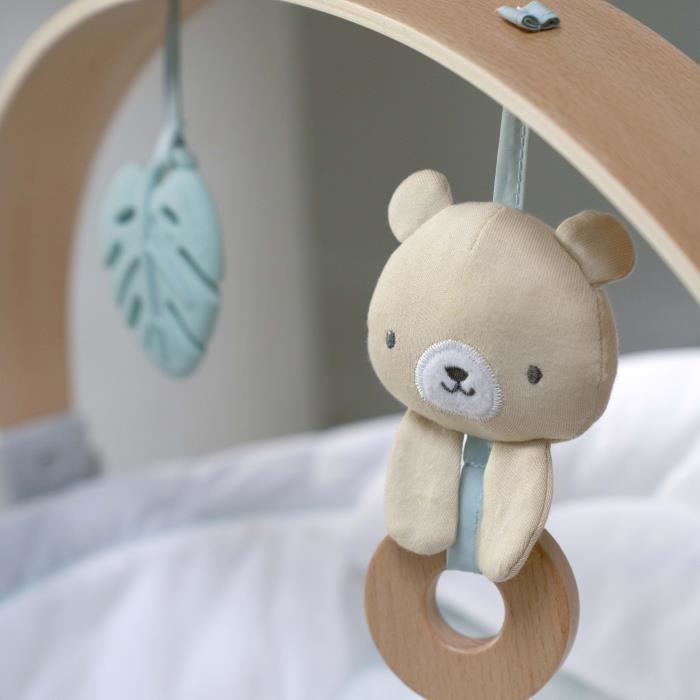 INGENUITY Babybouncer Nate de Beer met houten speelboog, babycadeau
