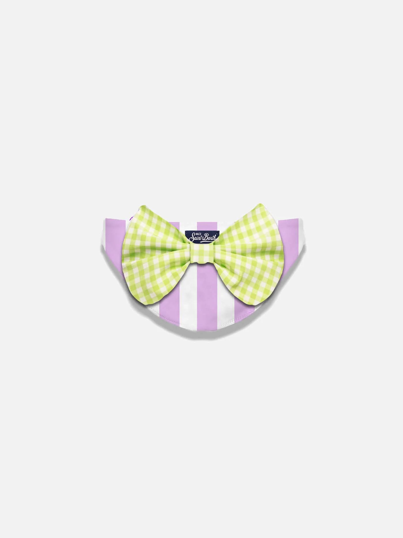 Meisjeszwembroekje met strik in ruitjespatroon