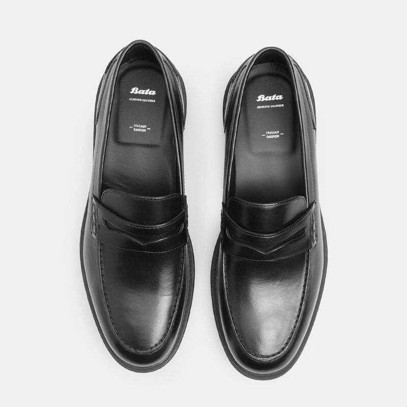 BATA heren leren loafers met profielzool