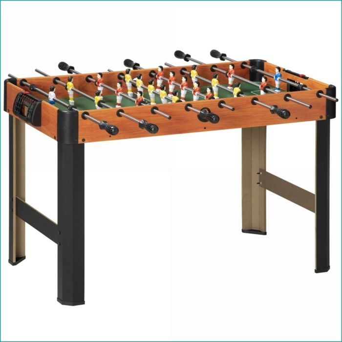 Table de Baby-Foot - Compteur de Points Intégré - Poignées Antidérapantes - Couleur Marron