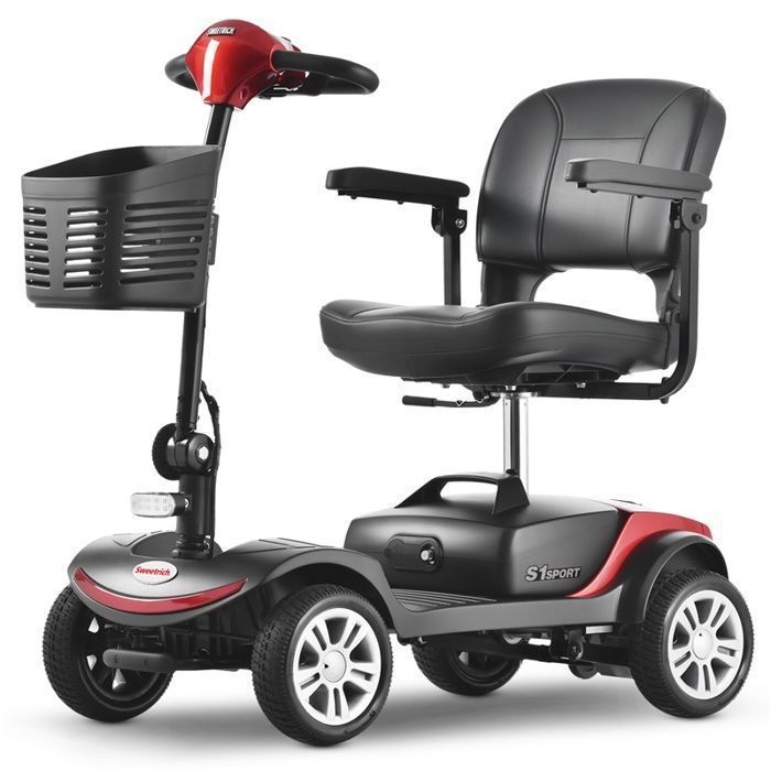 Scooter électrique SWEETRICH S1-Sport, Rouge, Freins Intelligents, Roues Anti-Basculement, Absorption des Chocs, Manipulation