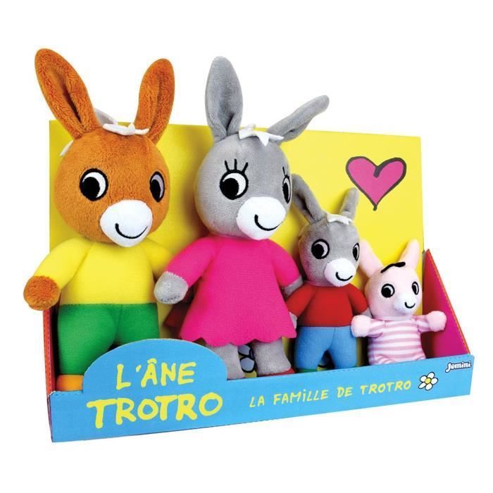 Coffret Peluche Trotro et Famille +/- 15 cm - JEMINI - Trotro, sa maman, son papa et sa petite sœur.