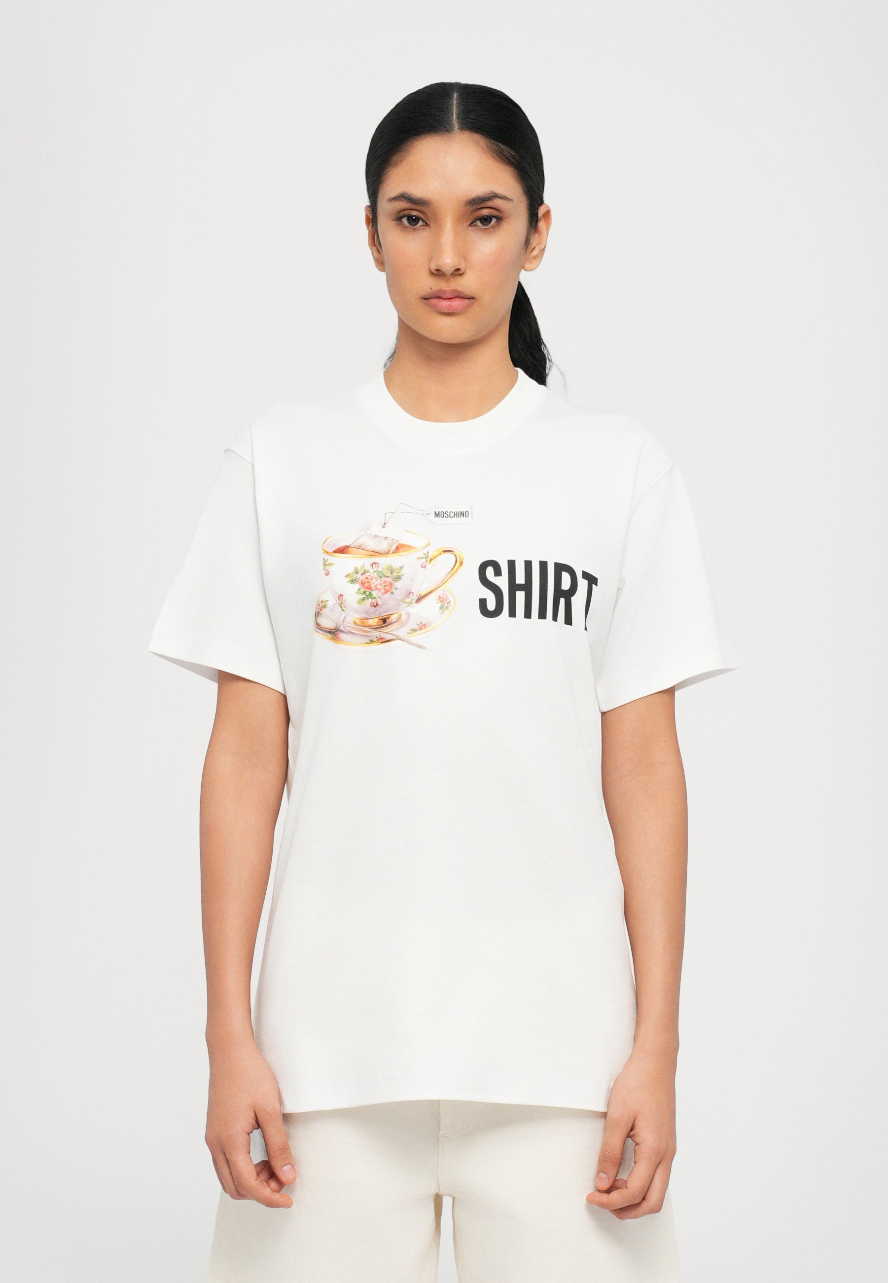 T-shirt MOSCHINO con stampa - multicolore/bianca