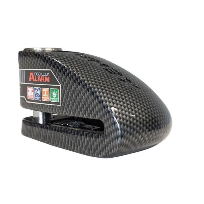 XENA - Antivol Moto Bloque disque Alarme 120 dB XX15 Carbone 14mm - Classe SRA