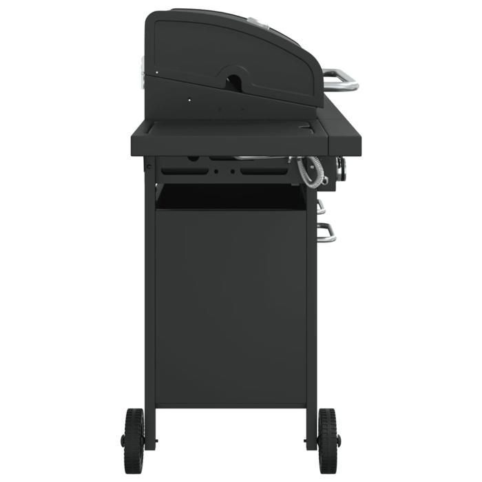 Barbacoa de gas - vidaXL - 7 quemadores - Negra - Acero revestido - Termómetro integrado