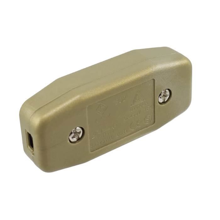 Interruptor de lámpara - Dorado - Con alivio de tensión y contactos de tornillo - 6 A 250 V~