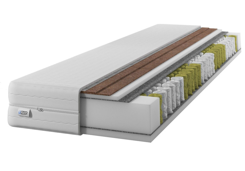 Materac sprężynowy GOLD   2xKokos  70x200 20cm|7-stref | H3/H4 |