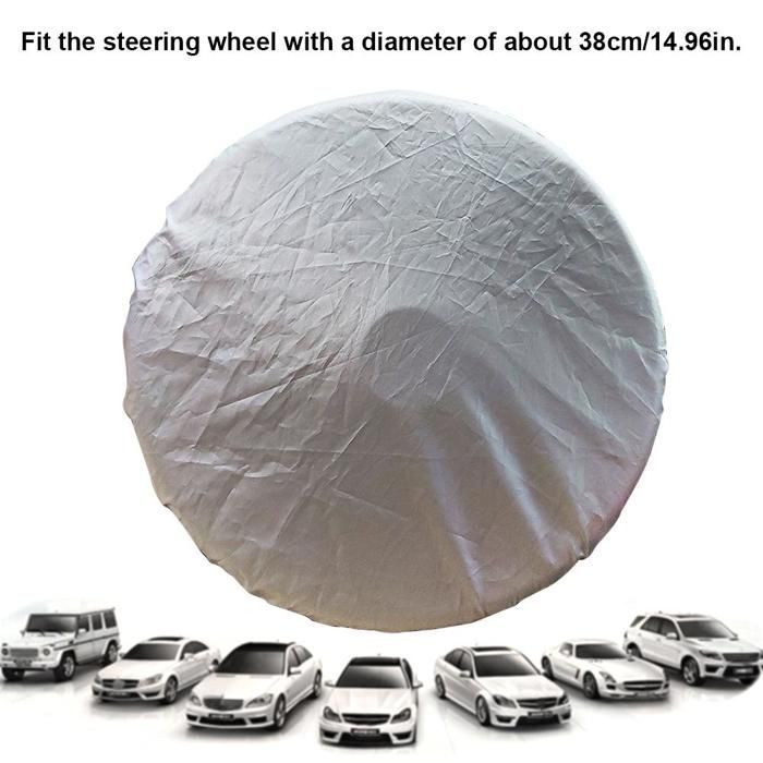 Parasol para volante de coche, parasol para ventana lateral, funda de volante de tela plateada con revestimiento, color crema, herramientas solares < Equipos y accesorios