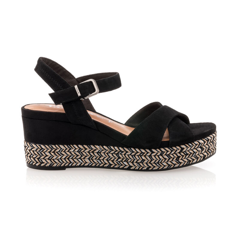 Schwarze Damensandalen / Zehenfreie Schuhe