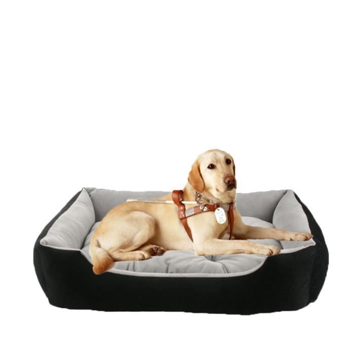Panier pour Chien Lavable avec Coussin Réversible Et Déhoussable, Canapé pour Chien, Lit pour Chiens, Ou Chats,Noir,3XL(90x70x15cm)