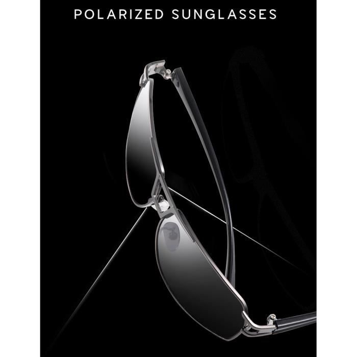 ORGANGONFAND Lunettes de soleil polariséescarrées pour Lunettes de conduite polarisées anti-UV pour hommes-marron