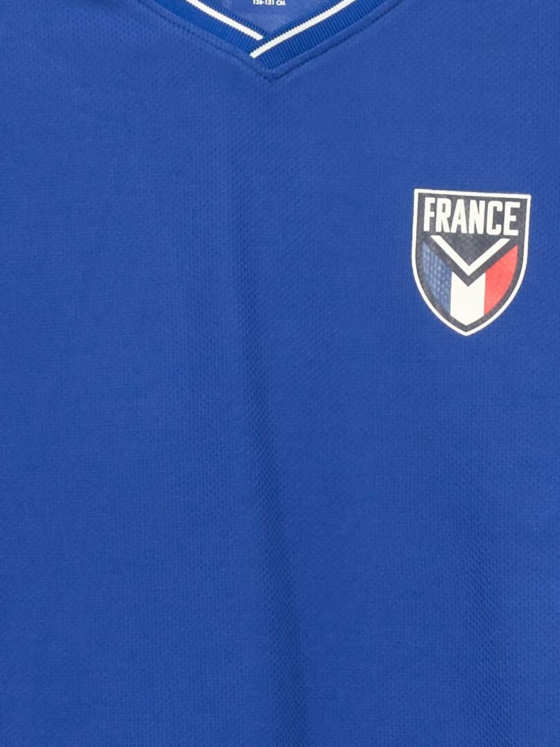 Camiseta de manga curta em malha - AZUL
