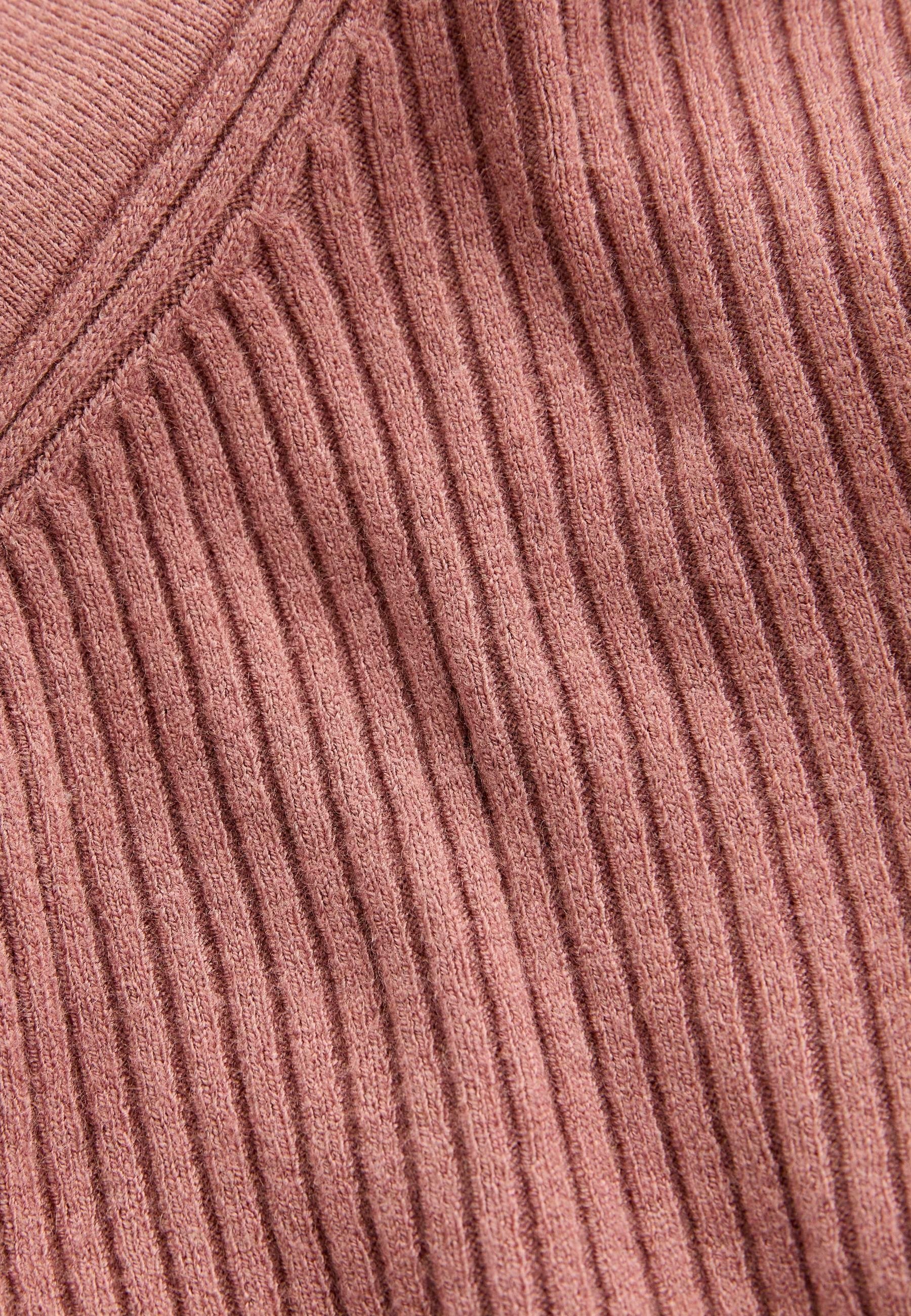 Pull OYSHO CROSSOVER RIB KNIT - rose chiné