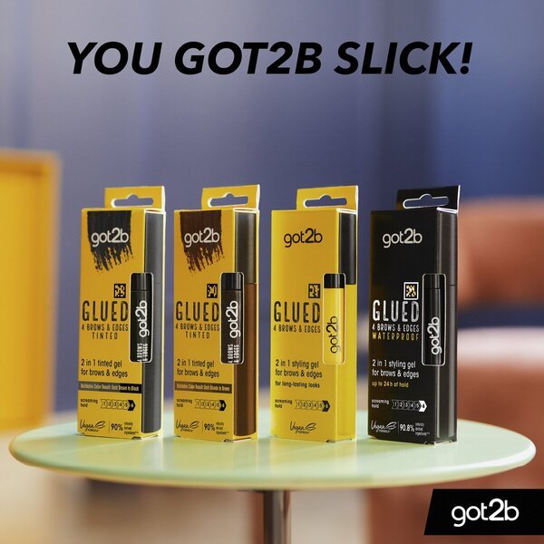 Gel za obrvi in robove Got2b Tinted Glued od temno rjave do črne barve za 4 osebe, 16 ml