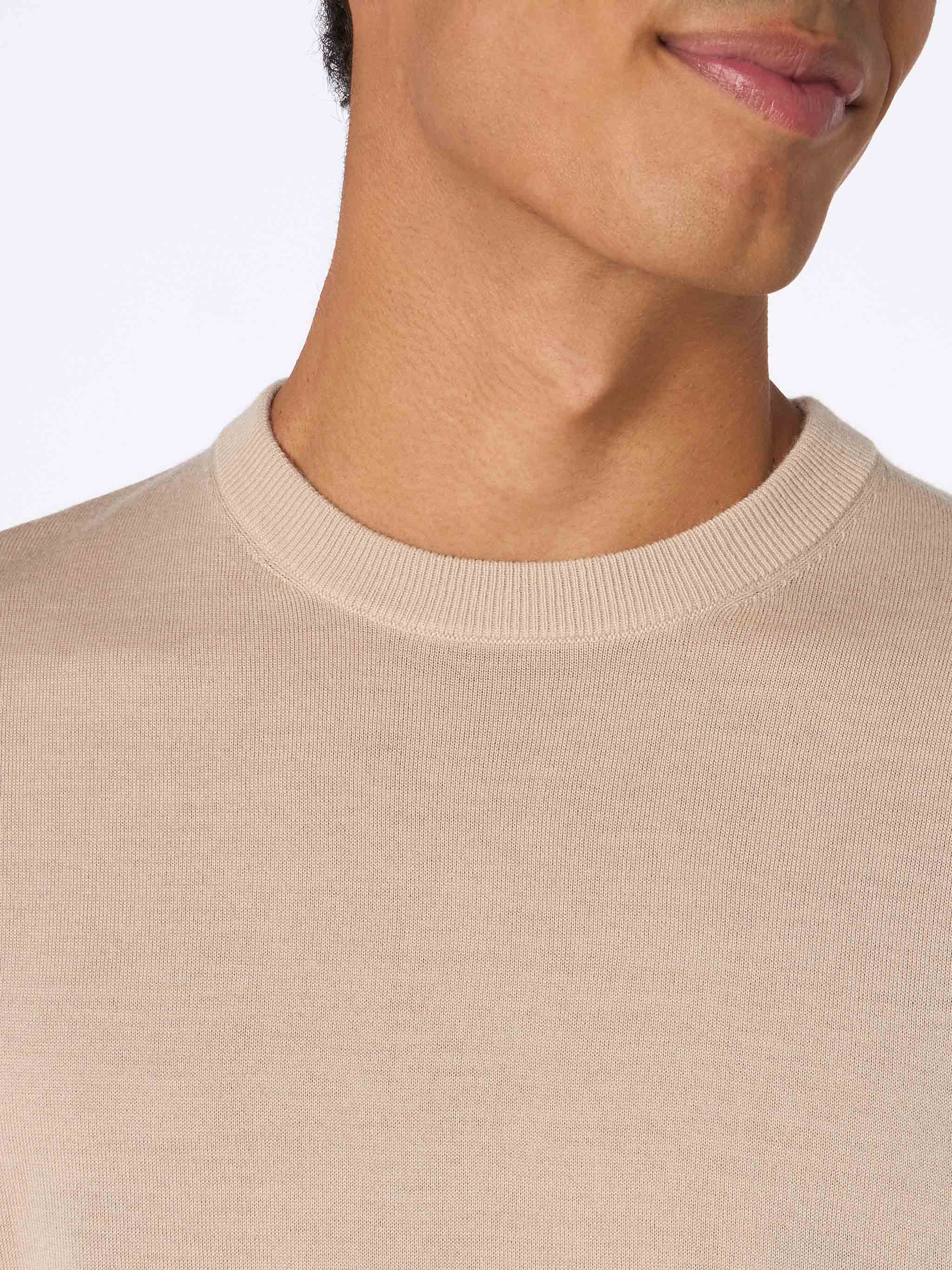 Regent Herrenpullover aus beiger Merinowolle